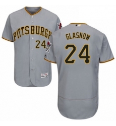 Mens Majestic Pittsburgh Pirates 24 Tyler Glasnow Grey Road Flex Base Authentic Collection MLB Jersey