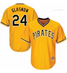 Mens Majestic Pittsburgh Pirates 24 Tyler Glasnow Replica Gold Alternate Cool Base MLB Jersey 