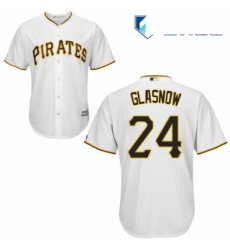 Mens Majestic Pittsburgh Pirates 24 Tyler Glasnow Replica White Home Cool Base MLB Jersey 