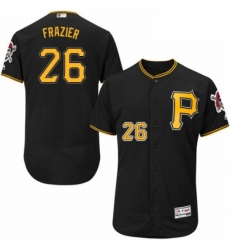 Mens Majestic Pittsburgh Pirates 26 Adam Frazier Black Alternate Flex Base Authentic Collection MLB Jersey 