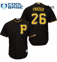 Mens Majestic Pittsburgh Pirates 26 Adam Frazier Replica Black Alternate Cool Base MLB Jersey 