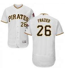 Mens Majestic Pittsburgh Pirates 26 Adam Frazier White Home Flex Base Authentic Collection MLB Jersey