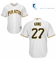 Mens Majestic Pittsburgh Pirates 27 Jung ho Kang Replica White Home Cool Base MLB Jersey