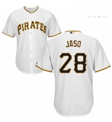 Mens Majestic Pittsburgh Pirates 28 John Jaso Replica White Home Cool Base MLB Jersey