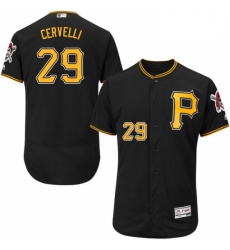 Mens Majestic Pittsburgh Pirates 29 Francisco Cervelli Black Alternate Flex Base Authentic Collection MLB Jersey