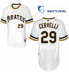 Mens Majestic Pittsburgh Pirates 29 Francisco Cervelli Replica White Alternate 2 Cool Base MLB Jersey