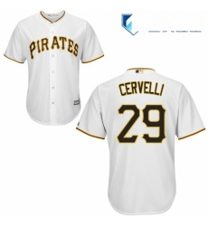 Mens Majestic Pittsburgh Pirates 29 Francisco Cervelli Replica White Home Cool Base MLB Jersey