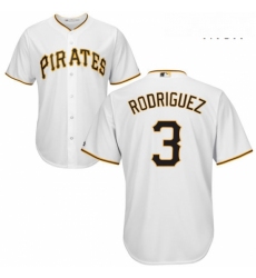 Mens Majestic Pittsburgh Pirates 3 Sean Rodriguez Replica White Home Cool Base MLB Jersey 
