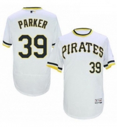 Mens Majestic Pittsburgh Pirates 39 Dave Parker White Flexbase Authentic Collection Cooperstown MLB Jersey 