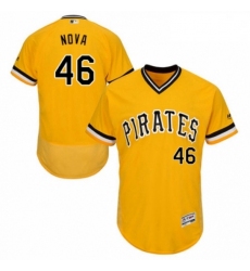 Mens Majestic Pittsburgh Pirates 46 Ivan Nova Gold Alternate Flex Base Authentic Collection MLB Jersey