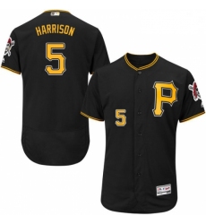 Mens Majestic Pittsburgh Pirates 5 Josh Harrison Black Alternate Flex Base Authentic Collection MLB Jersey 