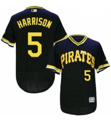 Mens Majestic Pittsburgh Pirates 5 Josh Harrison Black Flexbase Authentic Collection Cooperstown MLB Jersey