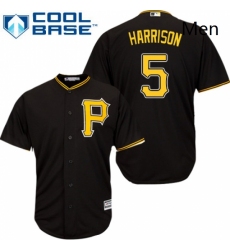 Mens Majestic Pittsburgh Pirates 5 Josh Harrison Replica Black Alternate Cool Base MLB Jersey