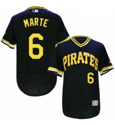 Mens Majestic Pittsburgh Pirates 6 Starling Marte Black Flexbase Authentic Collection Cooperstown MLB Jersey
