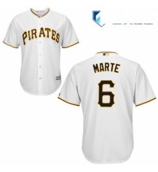 Mens Majestic Pittsburgh Pirates 6 Starling Marte Replica White Home Cool Base MLB Jersey