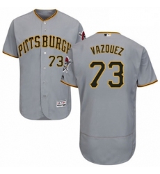 Mens Majestic Pittsburgh Pirates 73 Felipe Vazquez Grey Road Flex Base Authentic Collection MLB Jersey