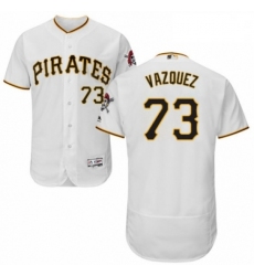 Mens Majestic Pittsburgh Pirates 73 Felipe Vazquez White Home Flex Base Authentic Collection MLB Jersey