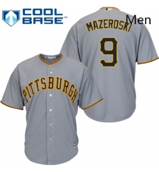 Mens Majestic Pittsburgh Pirates 9 Bill Mazeroski Replica Grey Road Cool Base MLB Jersey