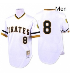 Mens Mitchell and Ness 1971 Pittsburgh Pirates 8 Willie Stargell Replica White Throwback MLB Jersey