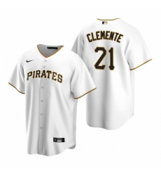 Mens Nike Pittsburgh Pirates 21 Roberto Clemente White Home Stitched Baseball Jerse