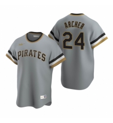 Mens Nike Pittsburgh Pirates 24 Chris Archer Gray Cooperstown Collection Road Stitched Baseball Jersey