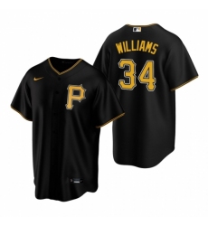 Mens Nike Pittsburgh Pirates 34 Trevor Williams Black Alternate Stitched Baseball Jersey