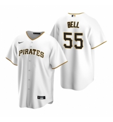 Mens Nike Pittsburgh Pirates 55 Josh Bell White Home Stitched Baseball Jersey