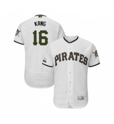 Mens Pittsburgh Pirates 16 Jung ho Kang White Alternate Authentic Collection Flex Base Baseball Jersey
