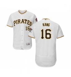 Mens Pittsburgh Pirates 16 Jung ho Kang White Home Flex Base Authentic Collection Baseball Jersey