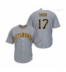 Mens Pittsburgh Pirates 17 JB Shuck Replica Grey Road Cool Base Baseball Jersey 