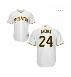 Mens Pittsburgh Pirates 24 Chris Archer Replica White Home Cool Base Baseball Jersey 