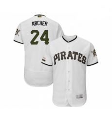 Mens Pittsburgh Pirates 24 Chris Archer White Alternate Authentic Collection Flex Base Baseball Jersey