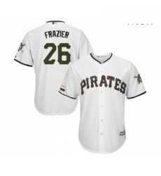 Mens Pittsburgh Pirates 26 Adam Frazier Replica White Alternate Cool Base Baseball Jersey 
