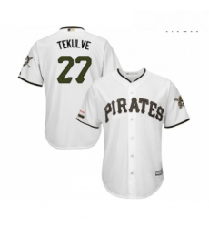 Mens Pittsburgh Pirates 27 Kent Tekulve Replica White Alternate Cool Base Baseball Jersey
