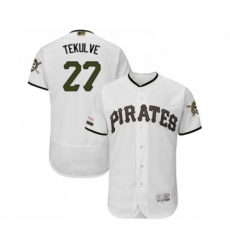 Mens Pittsburgh Pirates 27 Kent Tekulve White Alternate Authentic Collection Flex Base Baseball Jersey