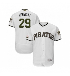 Mens Pittsburgh Pirates 29 Francisco Cervelli White Alternate Authentic Collection MLB Jersey Flex Base Basebal