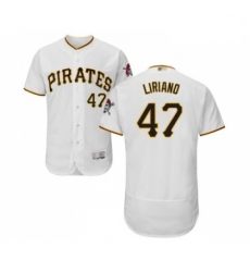 Mens Pittsburgh Pirates 47 Francisco Liriano White Home Flex Base Authentic Collection Baseball Jersey