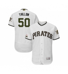 Mens Pittsburgh Pirates 50 Jameson Taillon White Alternate Authentic Collection Flex Base Baseball Jersey