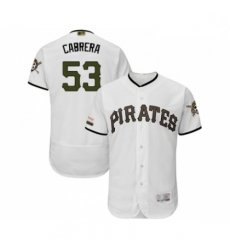 Mens Pittsburgh Pirates 53 Melky Cabrera White Alternate Authentic Collection Flex Base Baseball Jersey