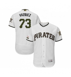 Mens Pittsburgh Pirates 73 Felipe Vazquez White Alternate Authentic Collection Flex Base Baseball Jersey