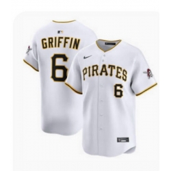 Nike Men's Pittsburgh Pirates White Konnor Griffin #6 Stitched Cool Base Stitched Jersey