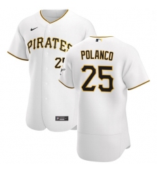 Pittsburgh Pirates 25 Gregory Polanco Men Nike White Home 2020 Authentic Player MLB Jersey