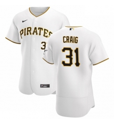 Pittsburgh Pirates 31 Will Craig Men Nike White Home 2020 Authentic Player MLB Jersey