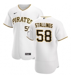 Pittsburgh Pirates 58 Jacob Stallings Men Nike White Home 2020 Authentic Player MLB Jersey