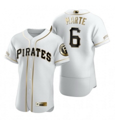 Pittsburgh Pirates 6 Starling Marte White Nike Mens Authentic Golden Edition MLB Jersey