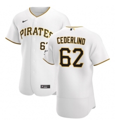 Pittsburgh Pirates 62 Blake Cederlind Men Nike White Home 2020 Authentic Player MLB Jersey