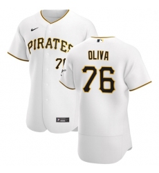 Pittsburgh Pirates 76 Jared Oliva Men Nike White Home 2020 Authentic Player MLB Jersey