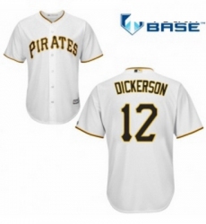 Youth Majestic Pittsburgh Pirates 12 Corey Dickerson Authentic White Home Cool Base MLB Jersey 