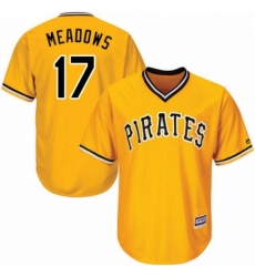 Youth Majestic Pittsburgh Pirates 17 Austin Meadows Authentic Gold Alternate Cool Base MLB Jersey 