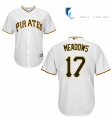 Youth Majestic Pittsburgh Pirates 17 Austin Meadows Replica White Home Cool Base MLB Jersey 